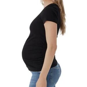 Pact Organic Cotton Ruched Side Maternity Tee Size Medium